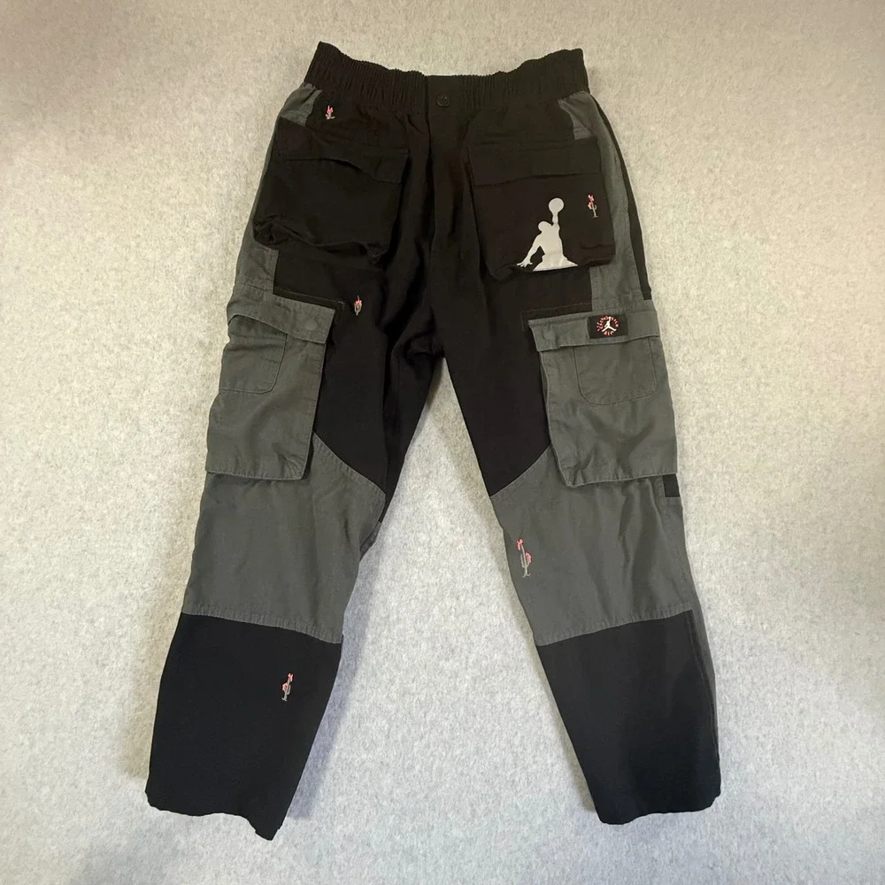 Jordan x Travis Scott Cactus Jack Cargo Pants Black Grey Ripstop Mens Medium